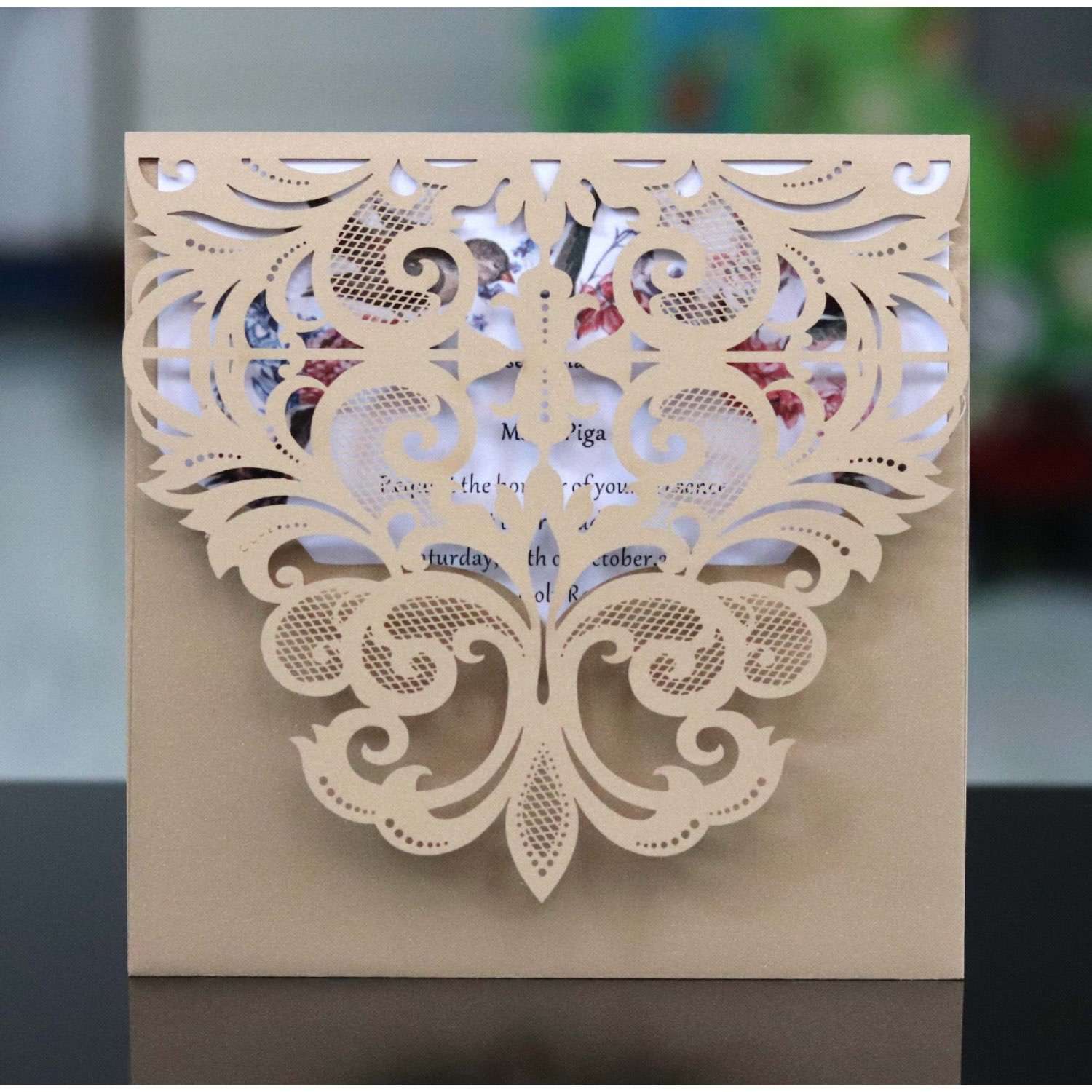 Holiday Greeting Card Thanksgiving Day Wedding Card Invitation Laser Card